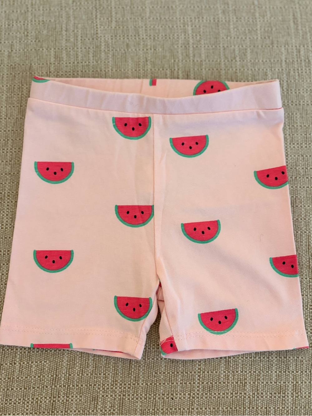 Pink Watermelon Print Bike Shorts
